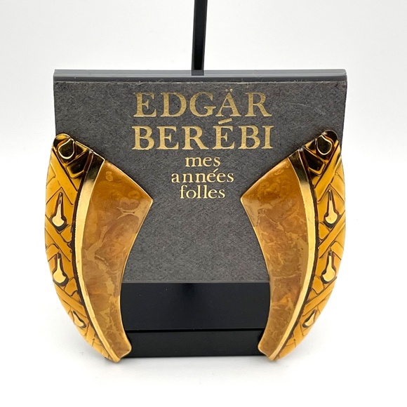 Edgar Berébi Vintage 80's Oversized Post Earrings - Picture 1 of 8